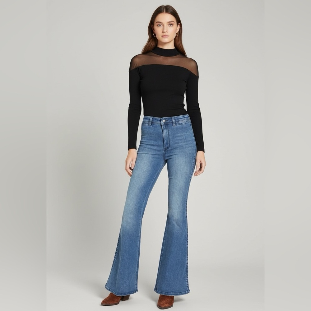 We The Free Medium Blue High-Rise Brooke Flare Jeans